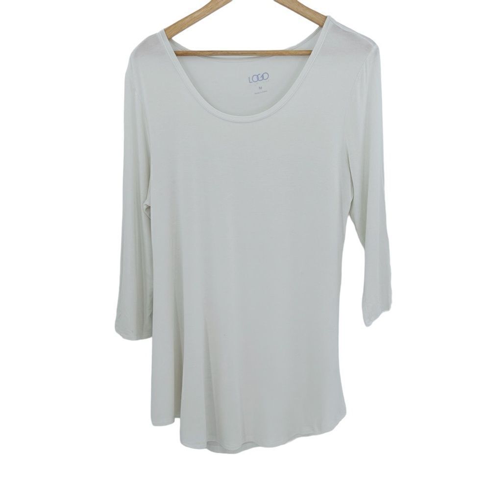 LOGO off white cream knit tunic top size medium